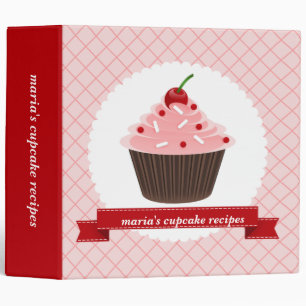 Classeur rose de recette de petit gâteau