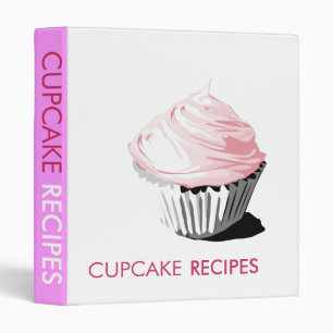 Classeur rose de recette de petit gâteau