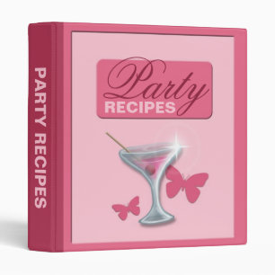Classeur rose de recettes de partie de Martini de