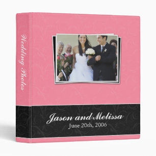 Classeur rose et noir de mariage de dentelle