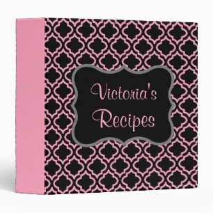 Classeur rose et noir de recette