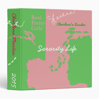 Classeur rose et vert de sororité