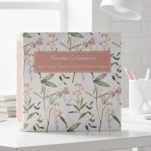 Classeur Rose et Vert Fleurs sauvages de fin de vie