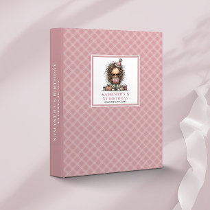 Classeur rose fantaisiste pour 10ème anniversaire