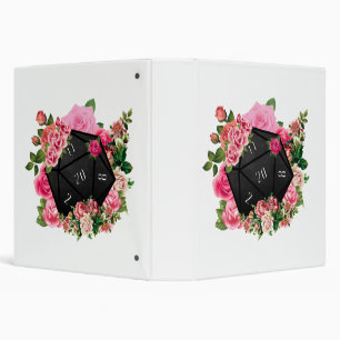 Classeur Rose floral D20 Tabletop RPG Jeu Dice