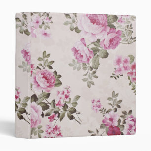 Classeur rose floral de cottage vintage élégant