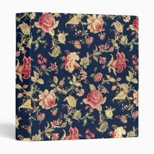 Classeur rose floral vintage élégant