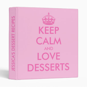 Classeur Rose garder calme et amour dessert recette classeu
