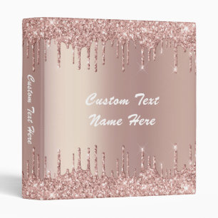 Classeur rose Gold avec texte personnalisé