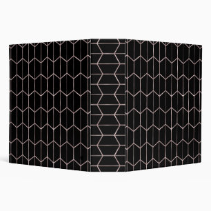 Classeur Rose Gold & Black Chic Hexagone Géométrique Glamou