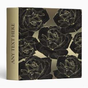 Classeur Rose Gold & Black Glam Élégant Chic Classique Rose