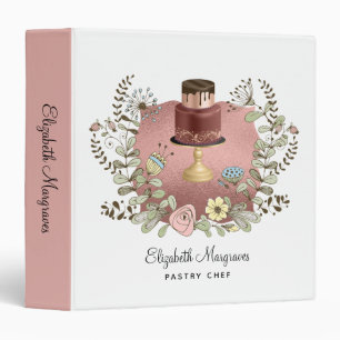 Classeur Rose Gold Cake Bakery Baker pâtisserie Chef