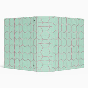 Classeur Rose Gold et Menthe Chic Hexagone Géométrique Glam