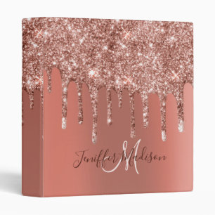 Classeur Rose Gold Glitter Drips