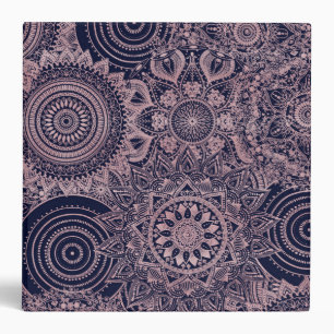 Classeur Rose Gold Mandala Collection Blue Design