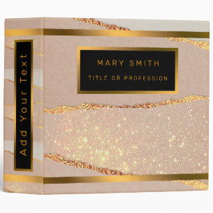Classeur Rose Gold Pailleté Luxe