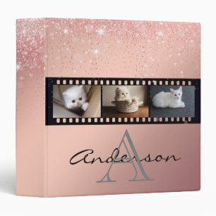 Classeur Rose Gold Parties scintillant 3 Photo Film Strip C