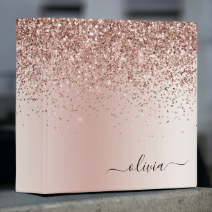 Classeur Rose Gold - Parties scintillant rose pâle Nom du m