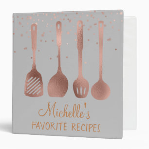 Classeur Rose Gold Personnalisé Recette CookBook