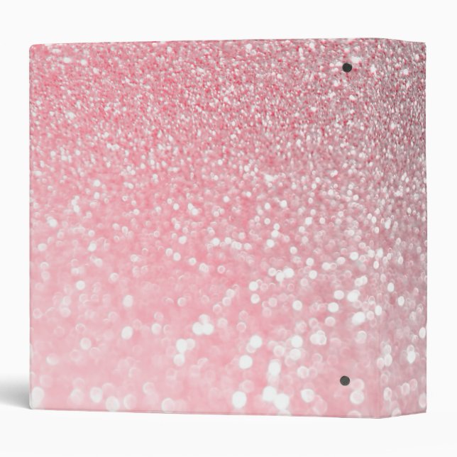 Classeur Rose Gold Pink Sparkle Luxury Parties scintillant  (Dos/Côté)