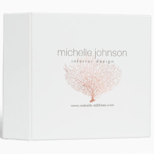 Classeur Rose Gold Sea Fan Coral Designer