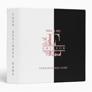 Classeur Rose Gold Split Monogramme personnalisé E F G H I 