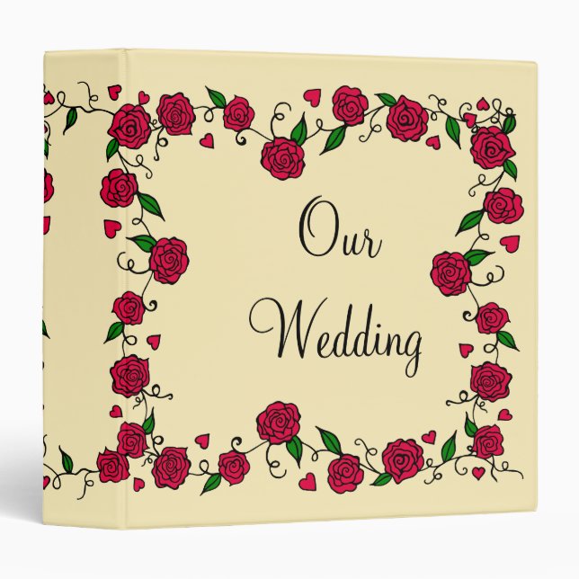 Classeur rose Mariage (Devant/Côté)