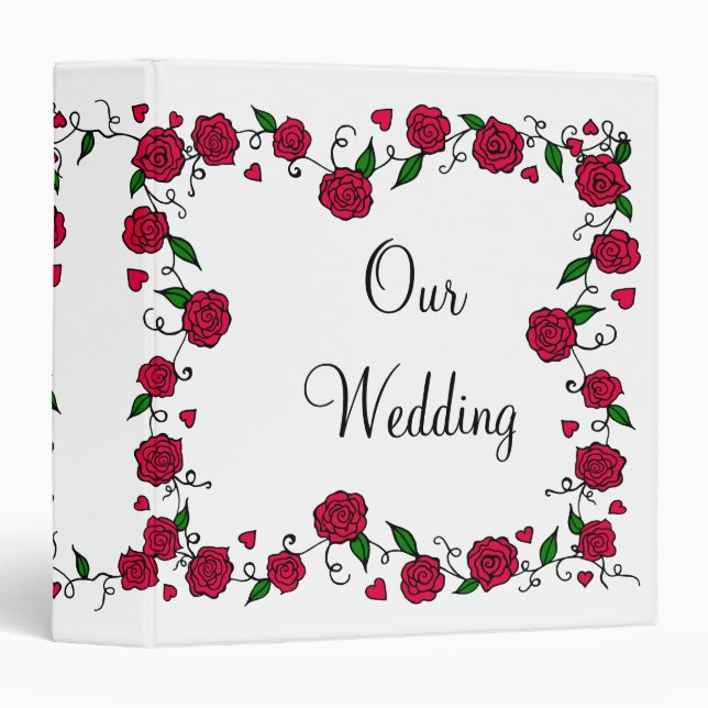 Classeur rose Mariage (Devant/Côté)