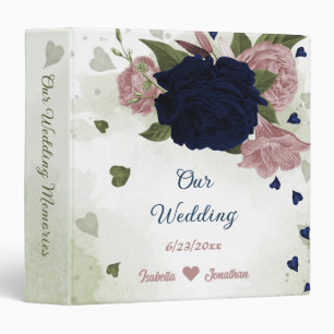 Classeur rose marine fleurs verdure mariage album photo