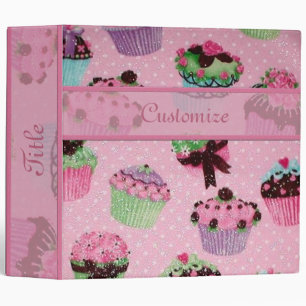 Classeur rose mignon de petit gâteau de point de