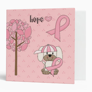 Classeur rose mignon d'espoir de ruban
