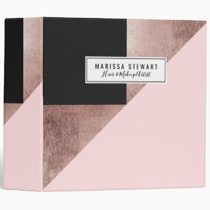 Classeur Rose moderne Gold Noir Blush rose Géométrique