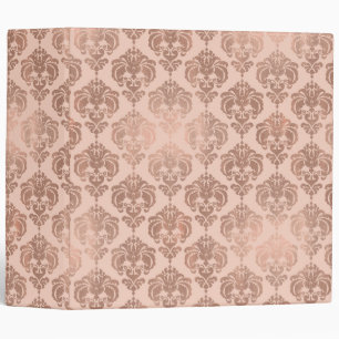 Classeur Rose Or Blush rose moderne Glam Damask