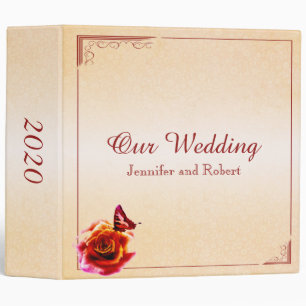 Classeur Rose orange et Mariage papillon