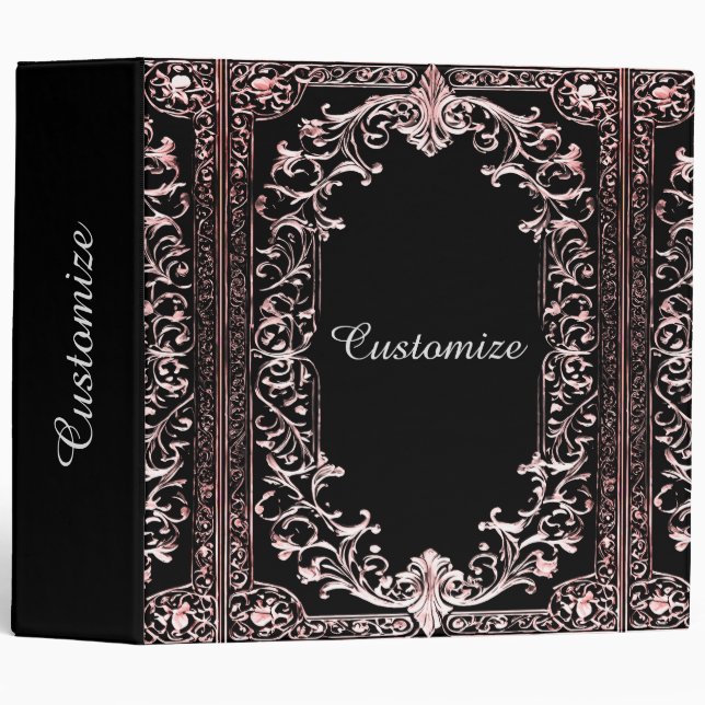 Classeur Rose Ornat Gold Frame (Devant/Côté)