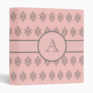 Classeur rose pâle monogramme