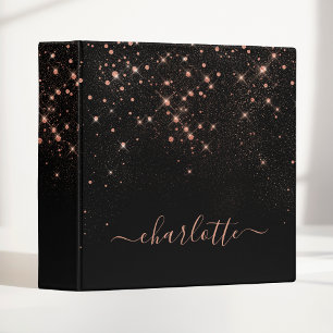 Classeur Rose Parties scintillant Or Élégant Script glamour