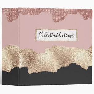 Classeur Rose Parties scintillant or noir rose Abstrait Gir
