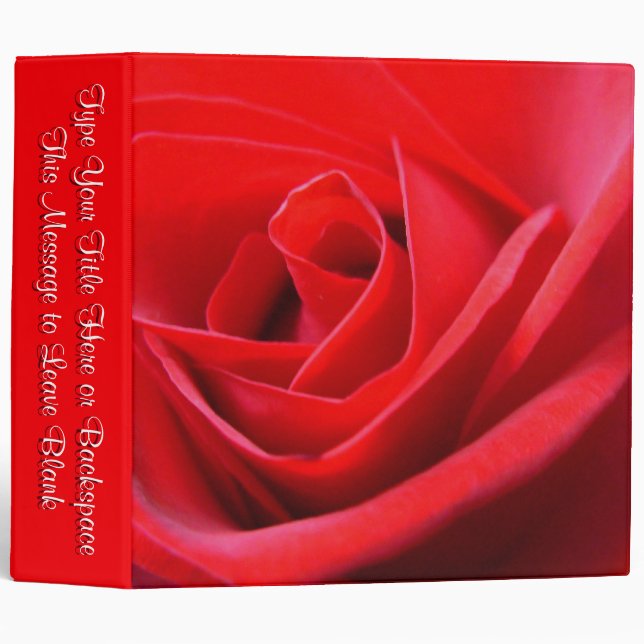 Classeur Rose personnalisé Red Rose Classeur Lg (Devant/Côté)