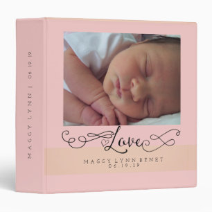 Classeur Rose Quartz Baby Love Calligraphie