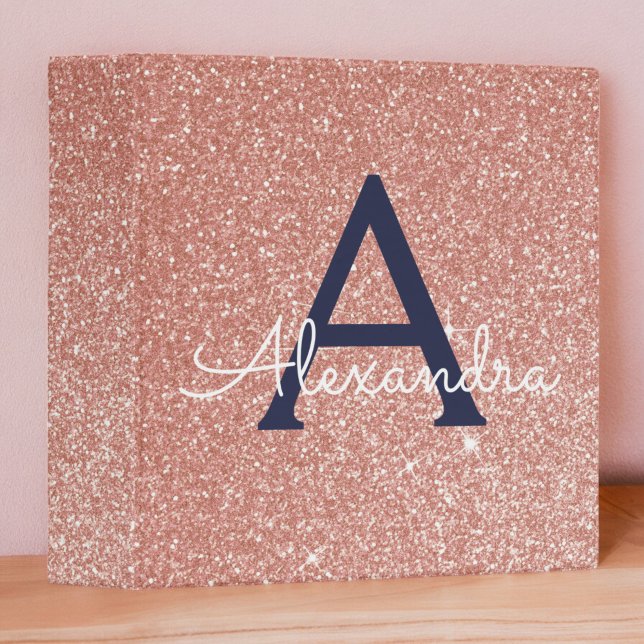 Classeur Rose Rose Rose Gold Marine Parties scintillant ble (Créateur téléchargé)