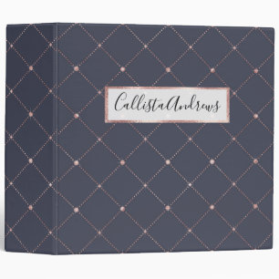 Classeur Rose rose rose rose or Diamond Marine bleu géométr