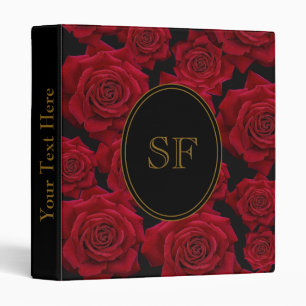Classeur Rose rouge élégant - monogramme
