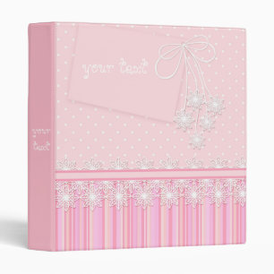 Classeur Rose, solide et rayé, pour fille.