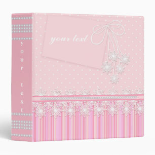 Classeur Rose, solide et rayé, pour fille.