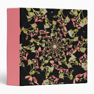 Classeur Rose Vert doux noir Begonia art fractal