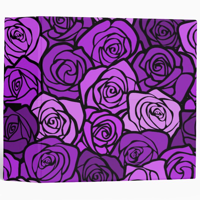 Classeur rose vintage violet (Devant/Côté)