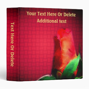 Classeur Rosebud Rouge Fleur Art Personnalisé