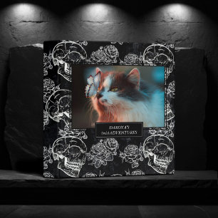 Classeur Roses des crânes et des calques   Funky Gothic Pet