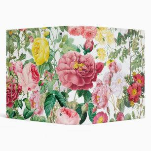 Classeur Roses Florales Jardin de Printemps Vintage